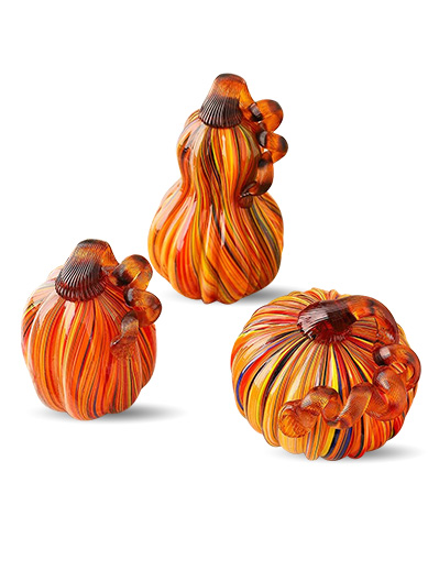 Hand Blown Abstract Glass Pumpkins Elegant Decorative Crafts